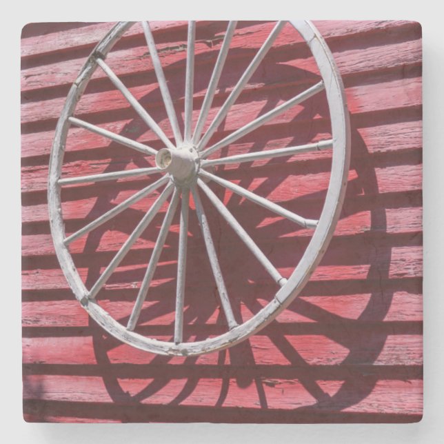 Wagon Wheel Stone Coaster (Front)