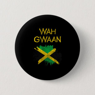 Wah Gwaan Jamaica Flag Jamaican Pride Reggae Vacat 6 Cm Round Badge