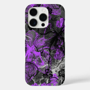 Wahine Lace Hawaiian Orchid Black iPhone 16 Pro Case