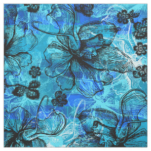 Wahine Lace Hawaiian Orchid Collage Fabric