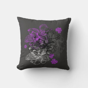 Wahine Lace Hawaiian Orchid Reversible Cushion