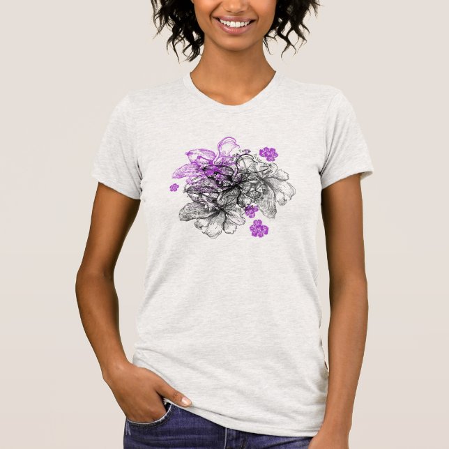 Wahine Lace Hawaiian Orchid Tees (Front)