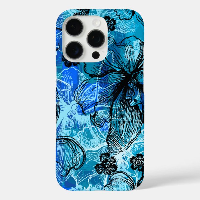 Wahine Lace Hawaiian Orchid Turq and Royal Case-Mate iPhone Case (Back)
