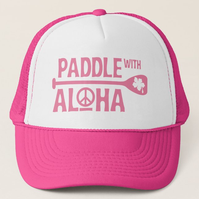 Wahine Paddle with Aloha Pink Trucker Hat (Front)