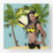 Wahine Pin-up Wall Clock Day Square