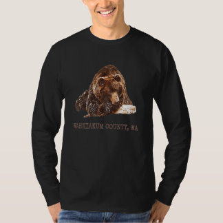Wahkiakum County Brown Grizzly Bear In Snow Washin T-Shirt