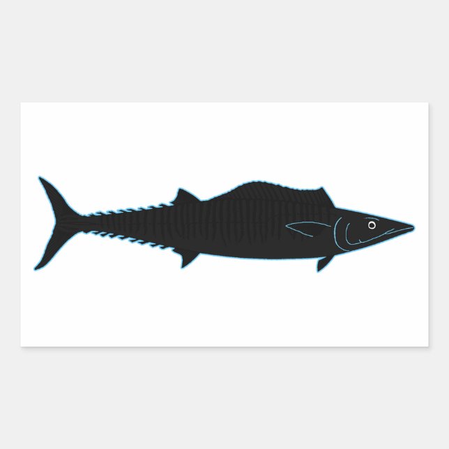 Wahoo! Fish Icon Rectangular Sticker (Front)