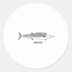 WAHOO! Line Art Classic Round Sticker