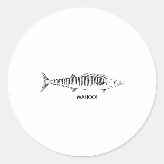 WAHOO! Line Art Classic Round Sticker (Front)