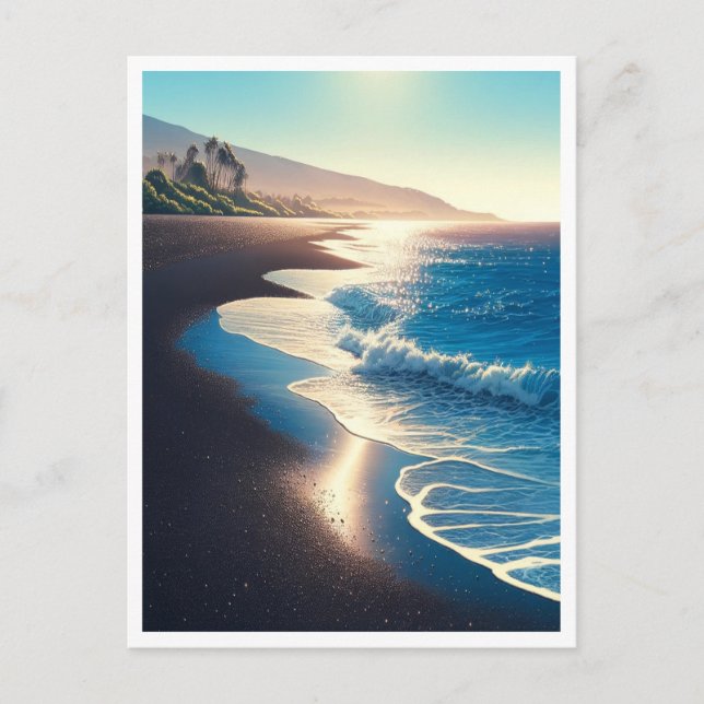 Waianapanapa State Park Black Sand Beach, Maui  Postcard (Front)