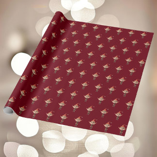 Waifish Girl Christmas Elf Wrapping Paper