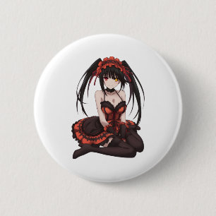 Waifu Kurumi Tokisaki Sticker  6 Cm Round Badge