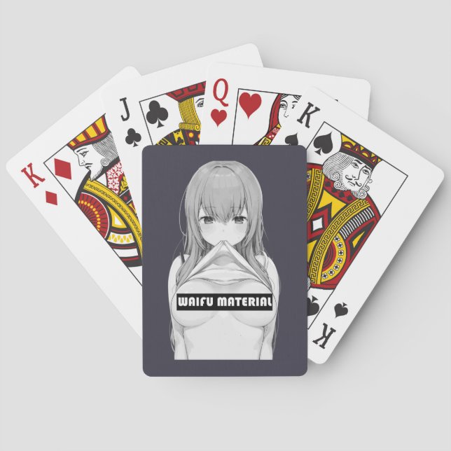 Waifu Material   Playing Cards (Back)
