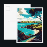Waiheke Island New Zealand vintage travel  Postcard<br><div class="desc">Waiheke Island New Zealand vintage travel place illustration</div>
