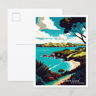 Waiheke Island New Zealand vintage travel  Postcard