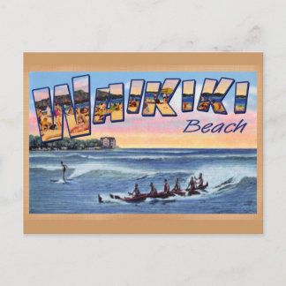Waikiki Beach Club vintage postcard