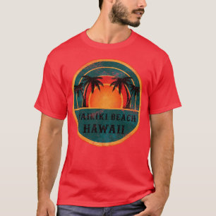 Waikiki Beach Hawaii Beach Vintage Retro Sunset T-Shirt