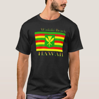 Waikiki Beach Hawaii Islands Hawaiian Flag Beach T-Shirt