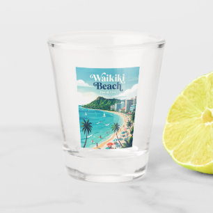 Waikiki Beach Hawaii Shot Glass