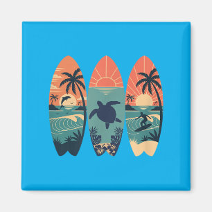 Waikiki Beach Hawaii Summer Trip Hawaiian Magnet