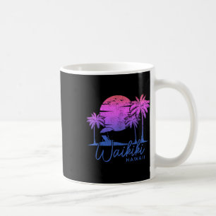 Waikiki Beach Hawaii Surf Vintage Sunset Surfer Coffee Mug