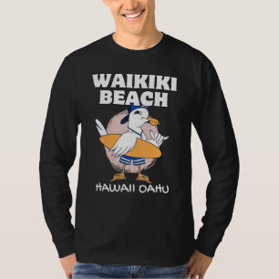 WAIKIKI BEACH HAWAII Surfing Retro Wave Vintage Su T-Shirt