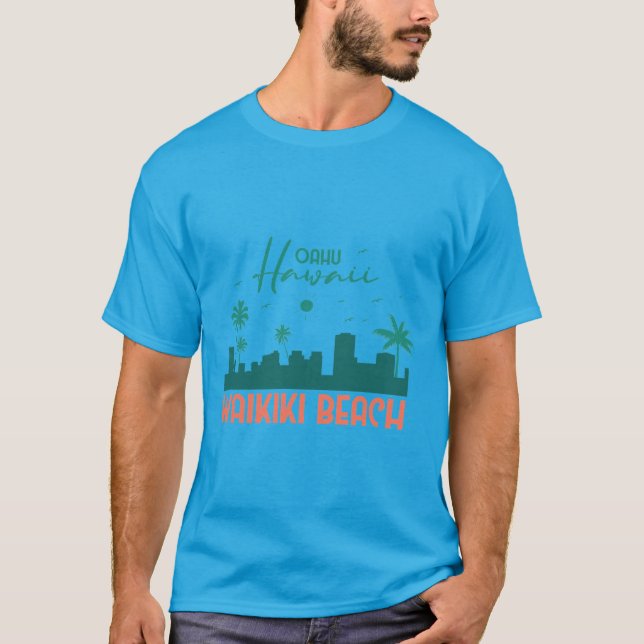Waikiki Beach Hawaii T-Shirt (Front)