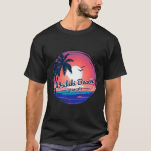 Waikiki Beach Hawaii Tropical Paradise Hawaiian Va T-Shirt