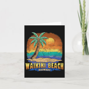 Waikiki Beach Hawaii Vintage Distressed Souvenir Card