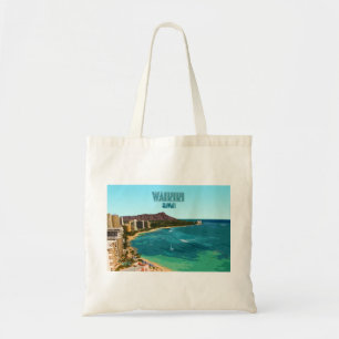 Waikiki Beach Honolulu Oahu Hawaii Vintage Tote Bag