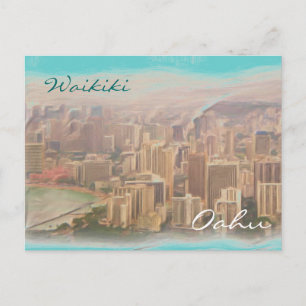 Waikiki Beach Oahu Hawaii postcard