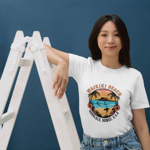 Waikiki Beach Retro Vignette T-Shirt