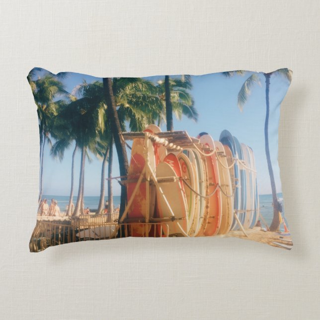 Waikiki Beach Surfboards  Decorative Cushion (Front)
