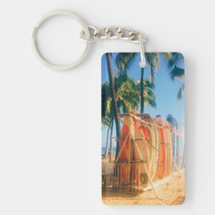 Waikiki Beach Surfboards Key Ring