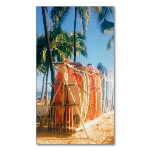 Waikiki Beach Surfboards Magnetic Business Card