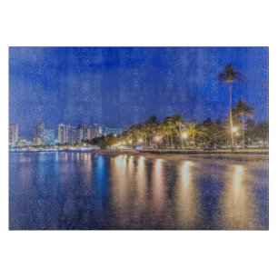Waikiki City at Dawn Cutting Board