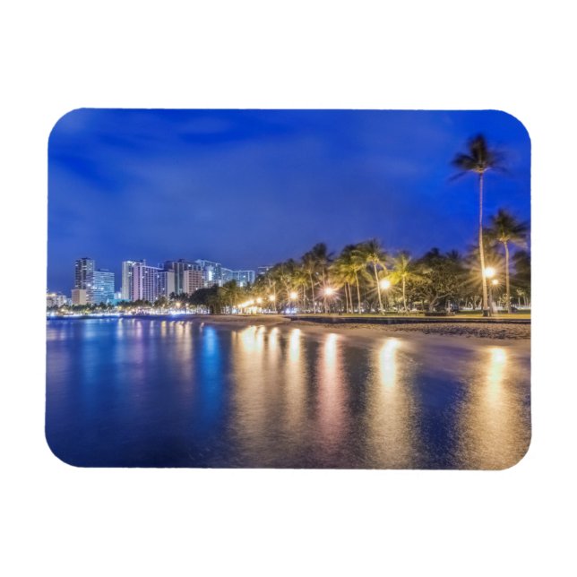 Waikiki City at Dawn Magnet (Horizontal)