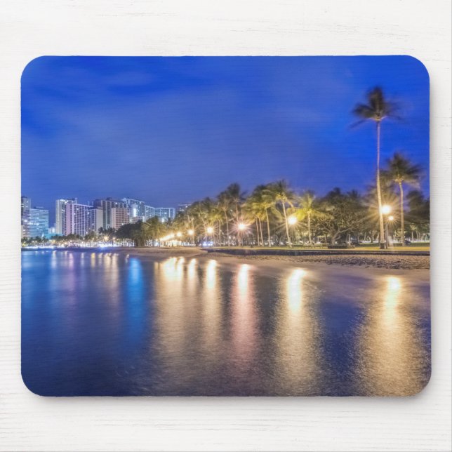 Waikiki City at Dawn Mouse Pad (Front)
