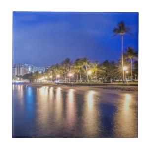 Waikiki City at Dawn Tile