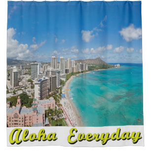 Waikiki Day Aloha Everyday Collection Shower Curta Shower Curtain