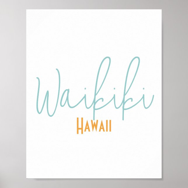 Waikiki Hawaii Souvenir Poster (Front)