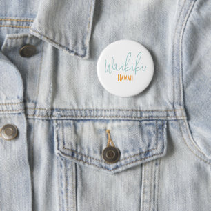 Waikiki, Hawaii Travel Souvenir 6 Cm Round Badge