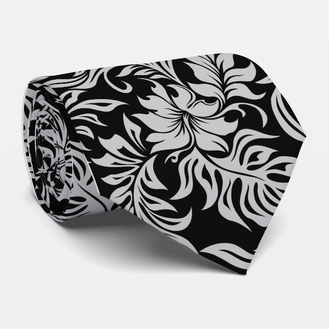 Waikiki Hibiscus Hawaiian Necktie (Rolled)