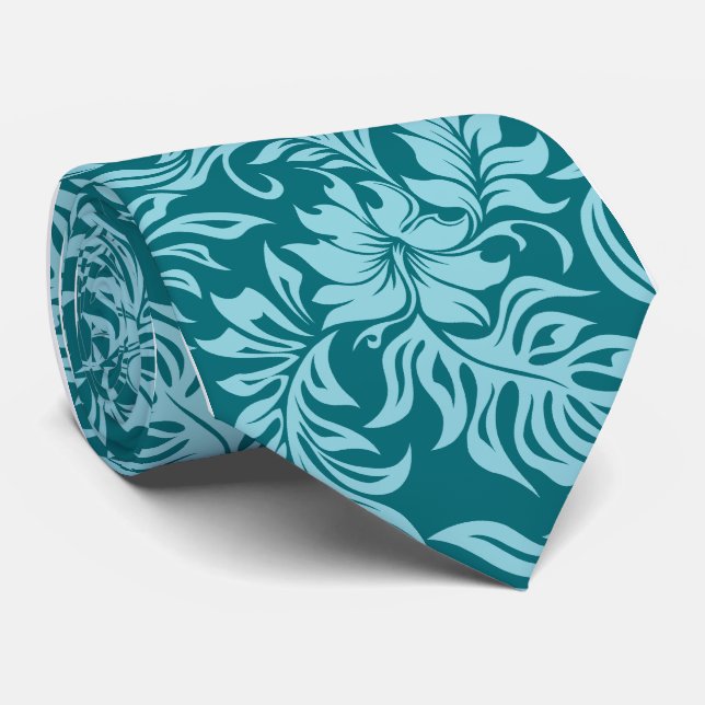 Waikiki Hibiscus Hawaiian Necktie (Rolled)