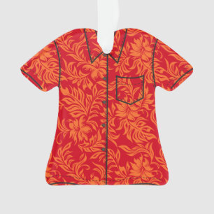 Waikiki Hibiscus Hawaiian Pareau Flora Aloha Shirt Ornament