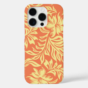 Waikiki Hibiscus Hawaiian Pareau Floral Orange iPhone 16 Pro Case