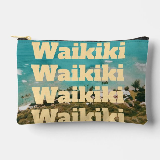 Waikiki, Honolulu, Oahu, Hawaii Accessory Pouch (Front)