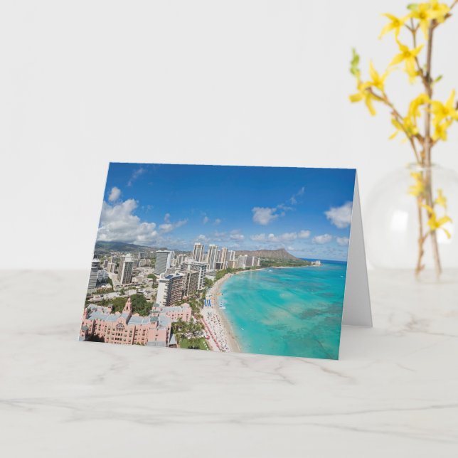 Waikiki Memories Folded Note Card (Yellow Flower)
