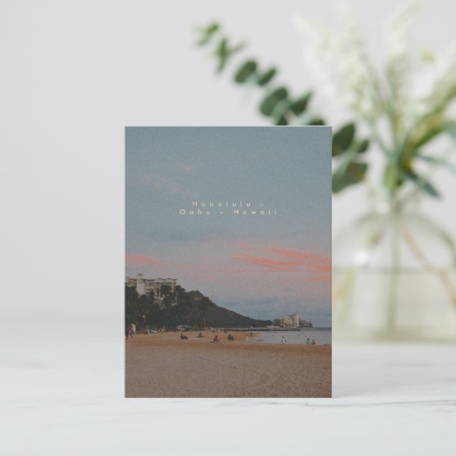 Waikiki Pastel Sunset  Postcard (Standing Front)