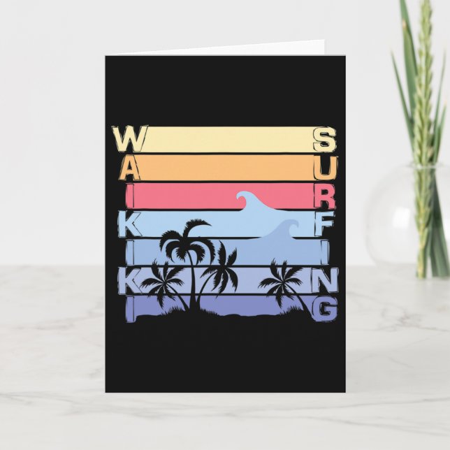 Waikiki Surfing  Card (Front)